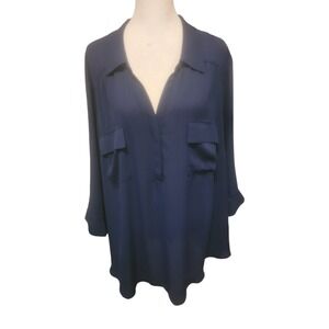 Torrid Harper Blue Georgette Pullover Blouse Size 5XL